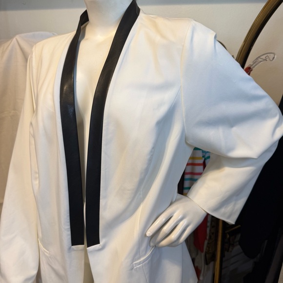 Torrid Ivory Jacket with Black Faux Leather Trim Accents (4) - Picture 5 of 14